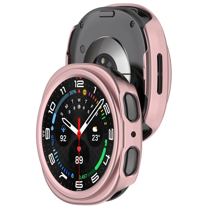 Protective Case for Samsung Galaxy Watch8 44mm Semi-Enclosed Hard PC Watch Cover - Rose Pink