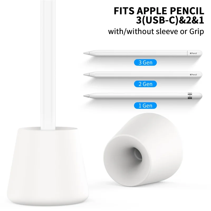 AHASTYLE BD02 Silikon-Halterung für Apple Pencil (USB-C) / Pencil (2. Generation) / Pencil (1. Generation) Stifthalter - Weiß