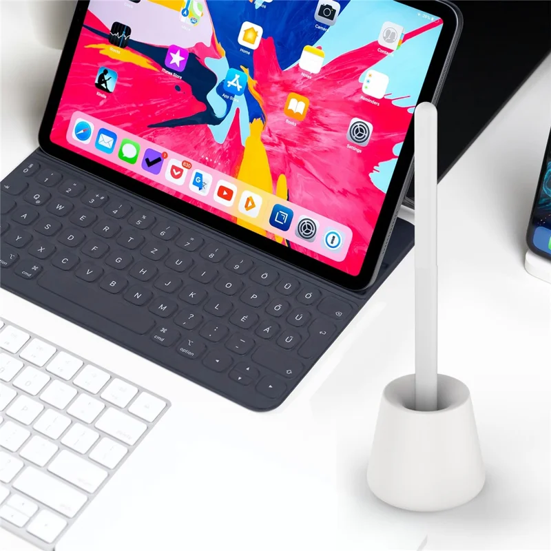 AHASTYLE BD02 Silikon-Halterung für Apple Pencil (USB-C) / Pencil (2. Generation) / Pencil (1. Generation) Stifthalter - Weiß