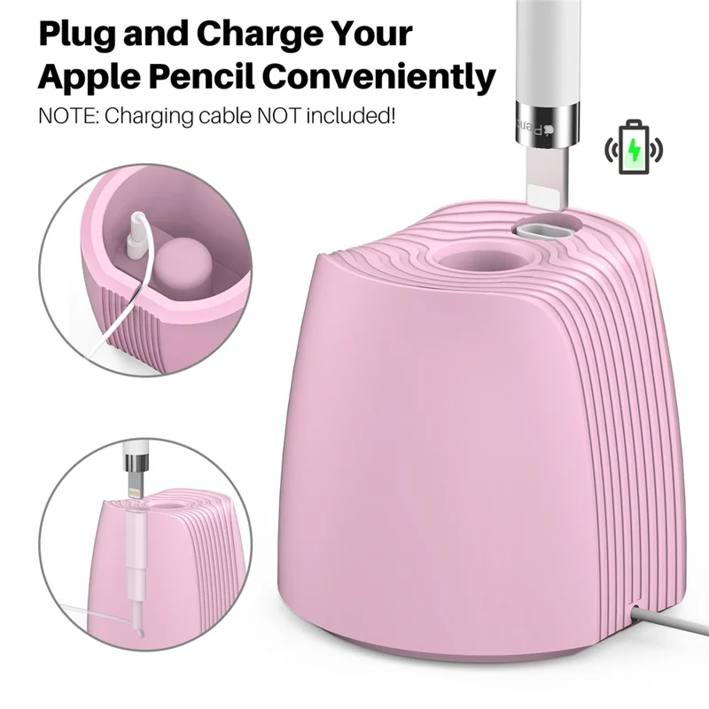 AHASTYLE LC04 Silikon-Ständer für Apple Pencil (USB-C) / Pencil (2. Generation) / Pencil (1. Generation) Stylus-Halter Ladestation - Rosa