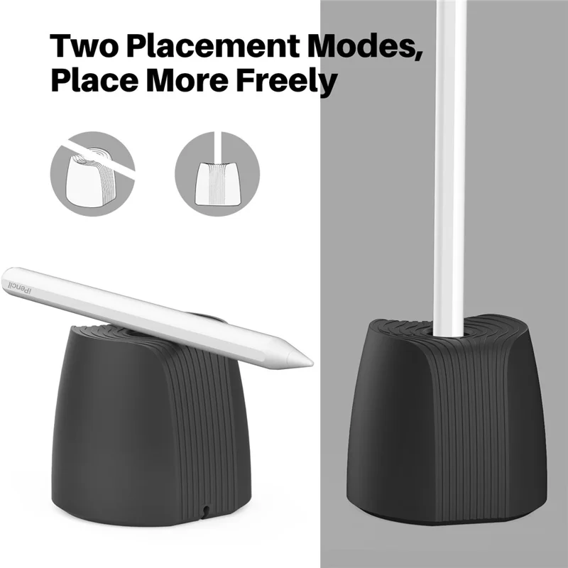 AHASTYLE LC04 Silicone Stand for Apple Pencil (USB-C) / Pencil (2nd Generation) / Pencil (1st Generation) Stylus Holder Charging Base - Black