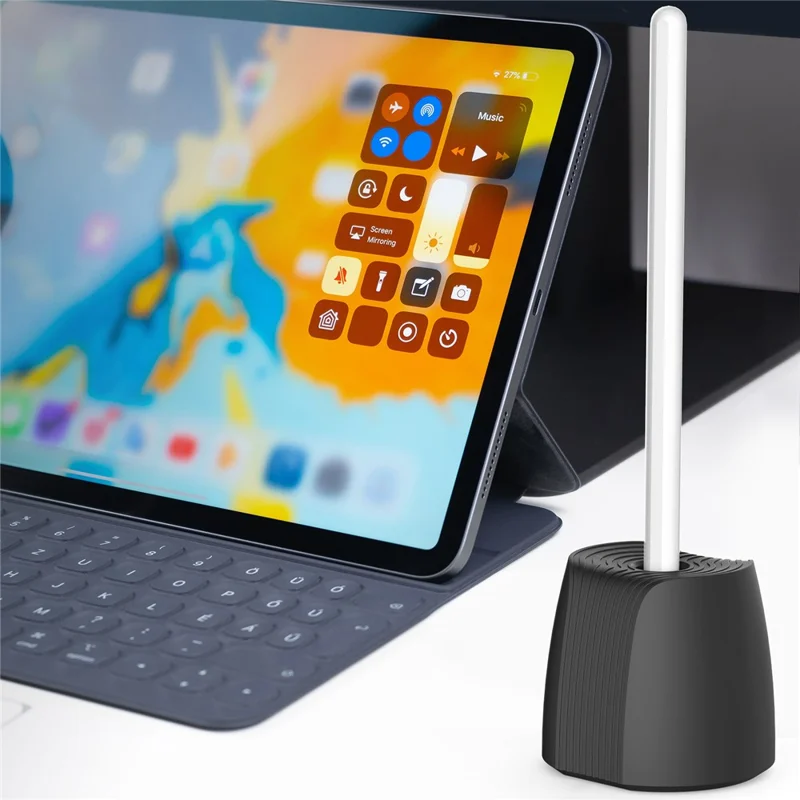 AHASTYLE LC04 Silicone Stand for Apple Pencil (USB-C) / Pencil (2nd Generation) / Pencil (1st Generation) Stylus Holder Charging Base - Black