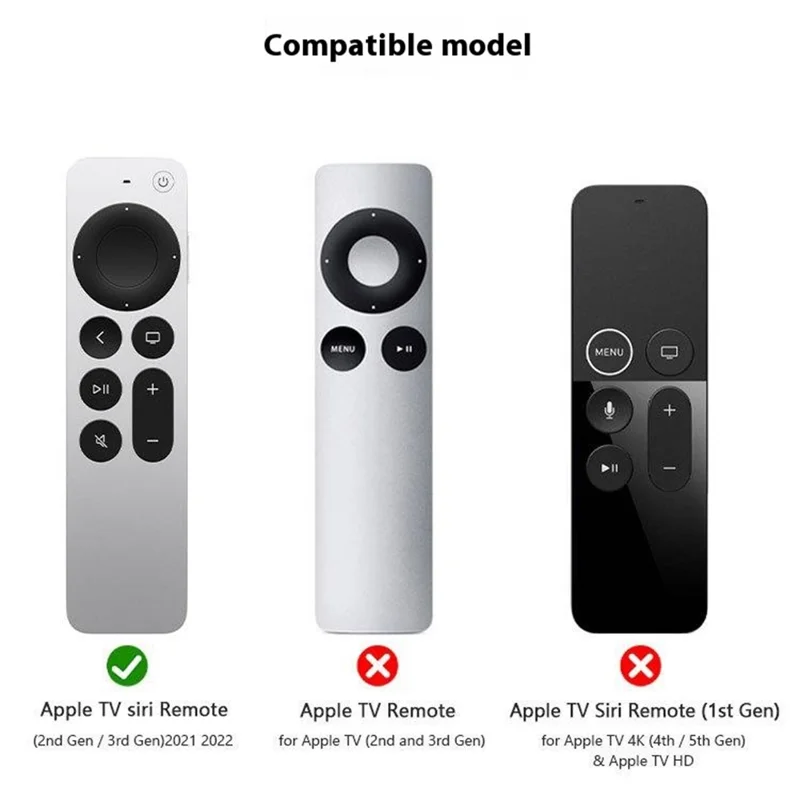 Чехол для пульта дистанционного управления Apple TV 7-го и 6-го поколения, полностью силиконовый защитный чехол с ремешком - Черный