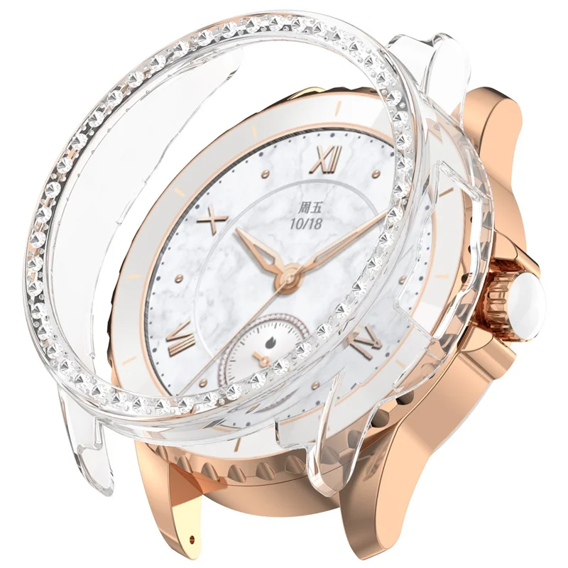 For Honor Choice ROSSINI 2e Case Cover Hollow Out Watch Protector with Single Row Rhinestone - Transparent