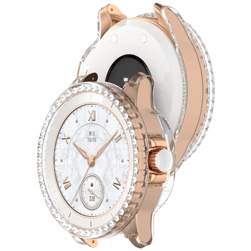 For Honor Choice ROSSINI 2e Case Cover Hollow Out Watch Protector with Single Row Rhinestone - Transparent