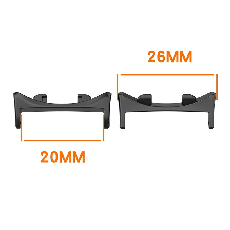 1 Par Adaptador de Correia 20mm para Honor Watch Fit Elegant Edition / Vitality Edition Banda de Relógio Conector de Metal - Preto
