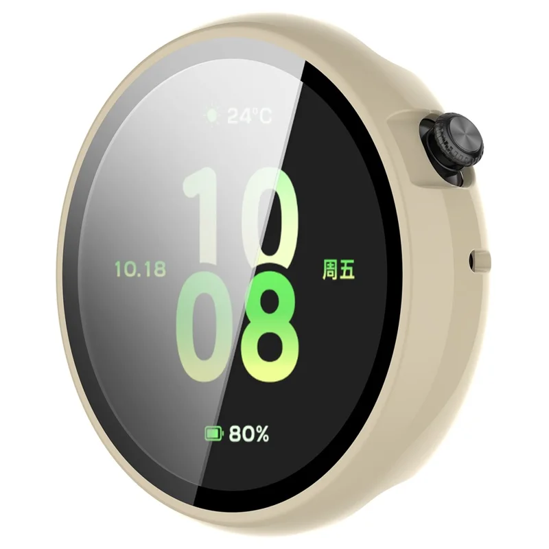 IVY-B39 For Honor Watch Fit Vitality Edition Watch Case with Tempered Glass Screen Protector PC Protective Cover - Ivory White