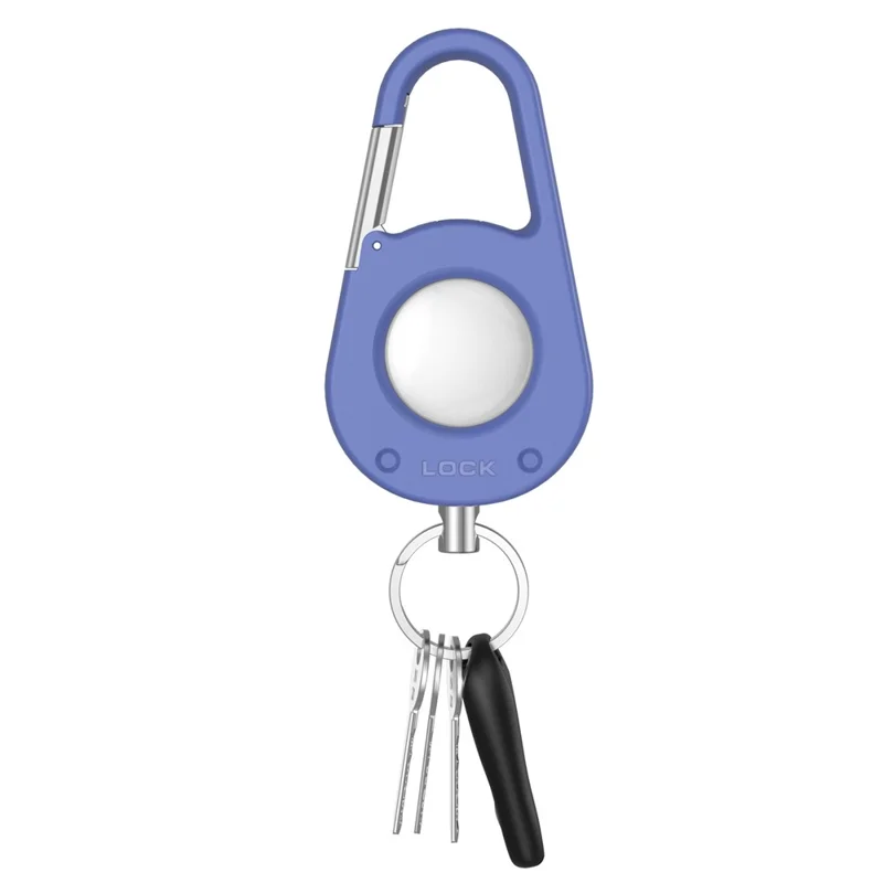 cp51 For Apple AirTag Anti Lost Tracker Case with Carabiner Outdoor Climbing Hook Plastic Protective Cover - Blue