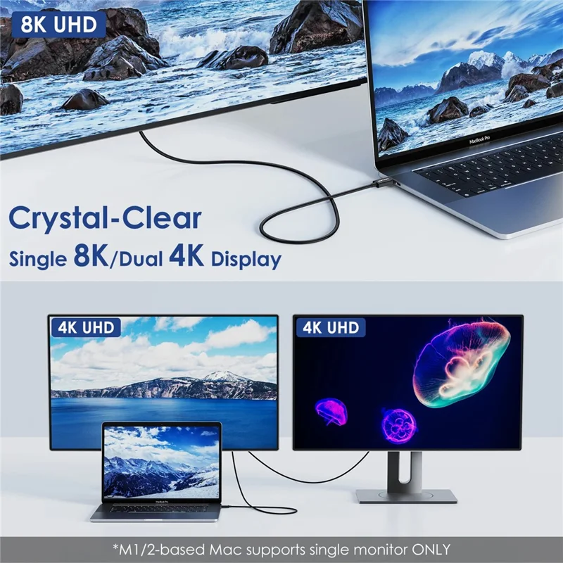 WAVLINK T4C7P Für MacBook Pro / Air Externes SSD eGPU 40 Gbit/s Datentransfer-Thunderbolt-4-Kabel