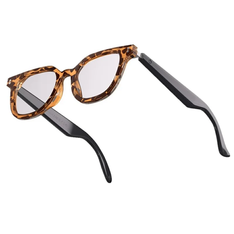 A12 Smart AI Real Time Translation Bluetooth-compatible Glasses Open Ear Music Sunglasses - Leopard+White