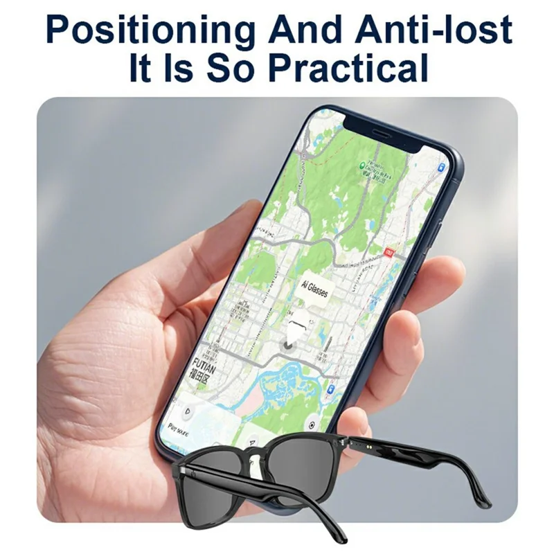 A10 AI Smart Bluetooth-compatible Driving Sunglasses Real Time Translation Multi Language Interpreter - Black