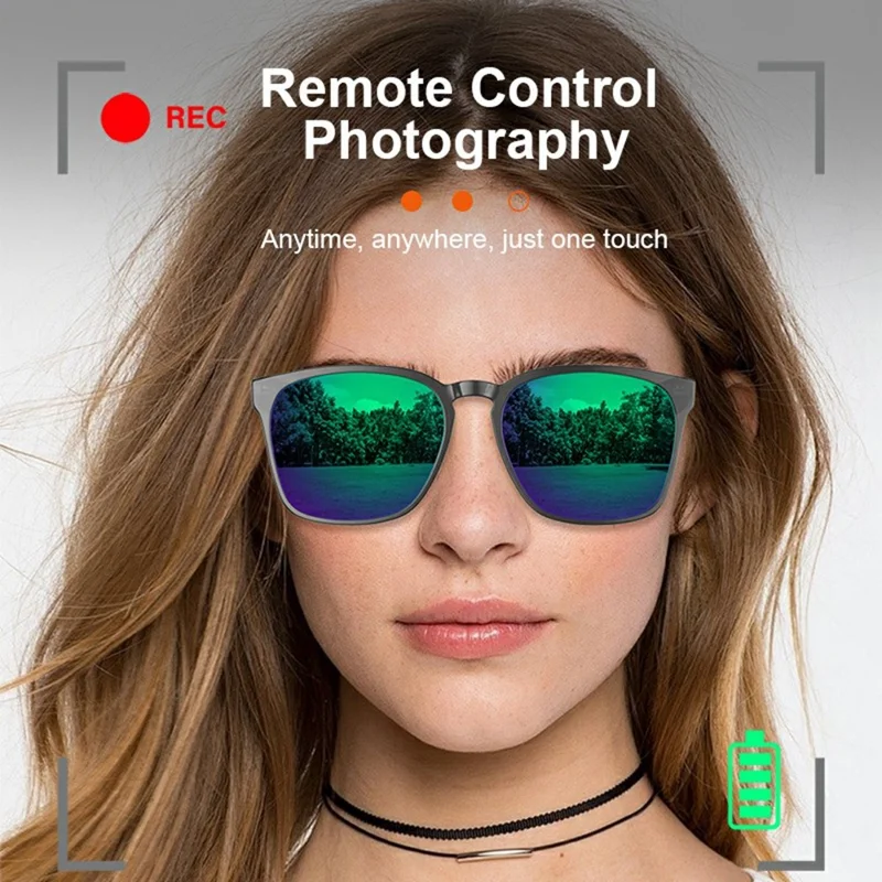 A10 AI Smart Bluetooth-compatible Driving Sunglasses Real Time Translation Multi Language Interpreter - Black