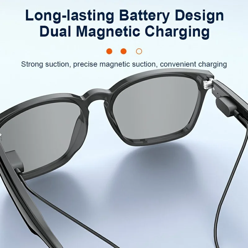 A10 AI Smart Bluetooth-compatible Driving Sunglasses Real Time Translation Multi Language Interpreter - Black