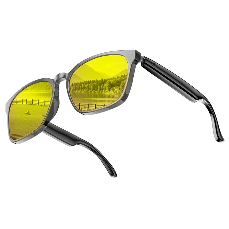 A10 AI Smart Bluetooth-compatible Driving Sunglasses Real Time Translation Multi Language Interpreter - Gold