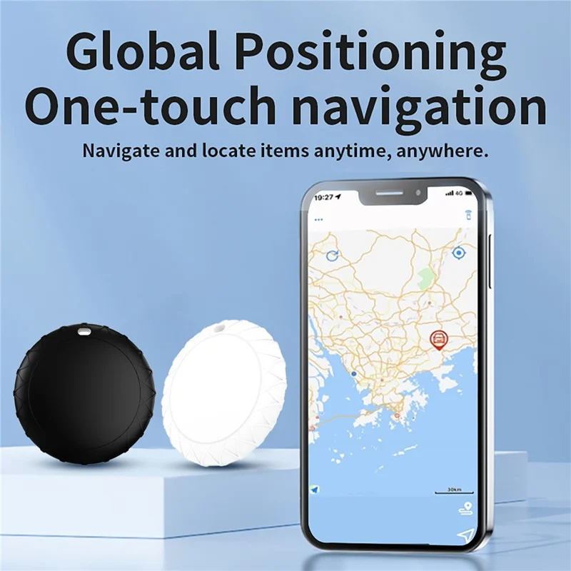 F9 Smart Tracker for Apple Android Luggage Pet Bike Global Tracking Locator, Compatible with Find My App - White