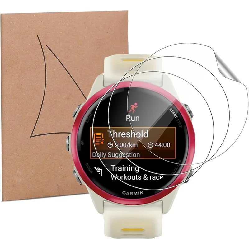 3 Peças Película Protetora de Tela 3D para Smartwatch Garmin Forerunner 570 42mm - Película Hidrogel Anti-Risco