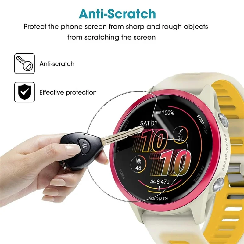 3 Peças Película Protetora de Tela 3D para Smartwatch Garmin Forerunner 570 42mm - Película Hidrogel Anti-Risco