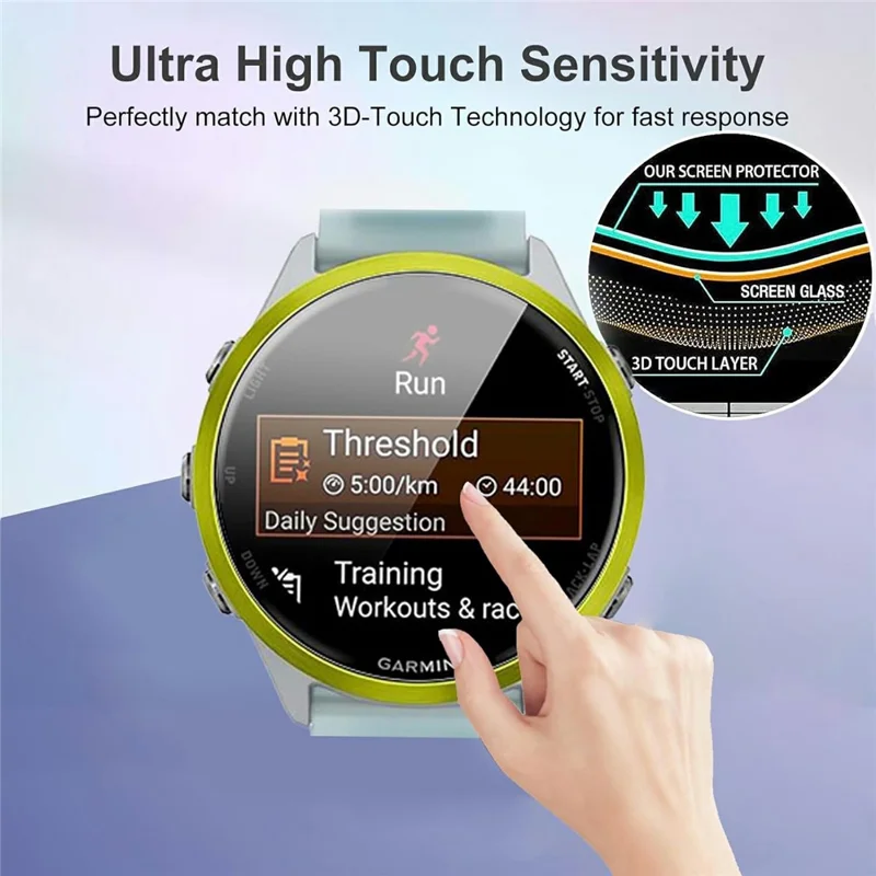 3 Pezzi Pellicola Protettiva Hydrogel 3D per Schermo Smartwatch Garmin Forerunner 570 47mm - Antigraffio