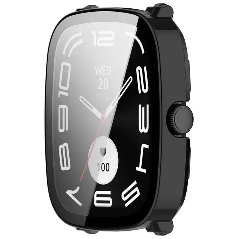 For Haylou RS5 Watch Case with Tempered Glass Screen Protector PC Protective Cover - Black
