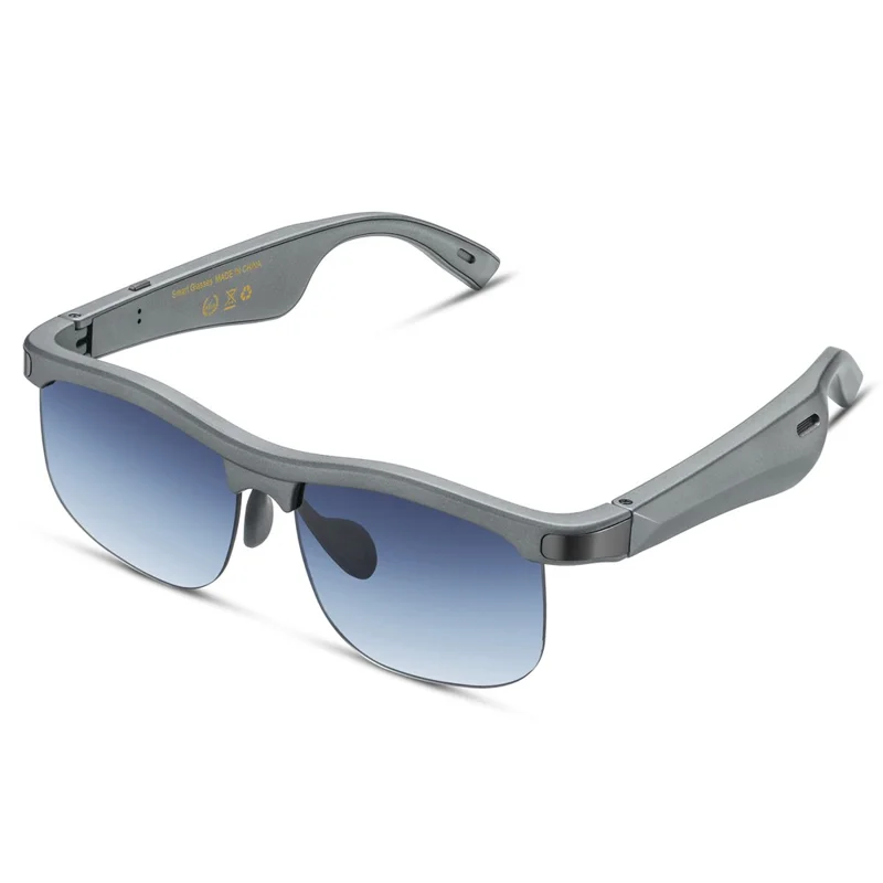 GL1 Echtzeit-Übersetzungs-Bluetooth-kompatible KI Smart-Brille UV-Schutz Musik Sonnenbrille - Titangrau