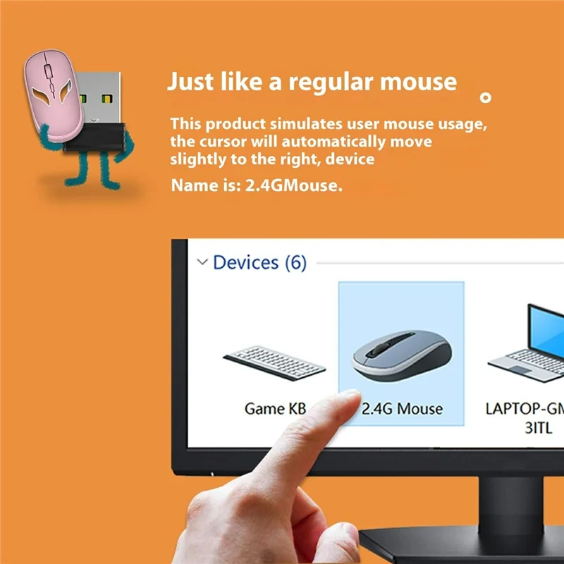 LAYLION Automatic USB Mouse Jiggler Mover Plug and Play Cursor Shaker Keeps Awake for Computer