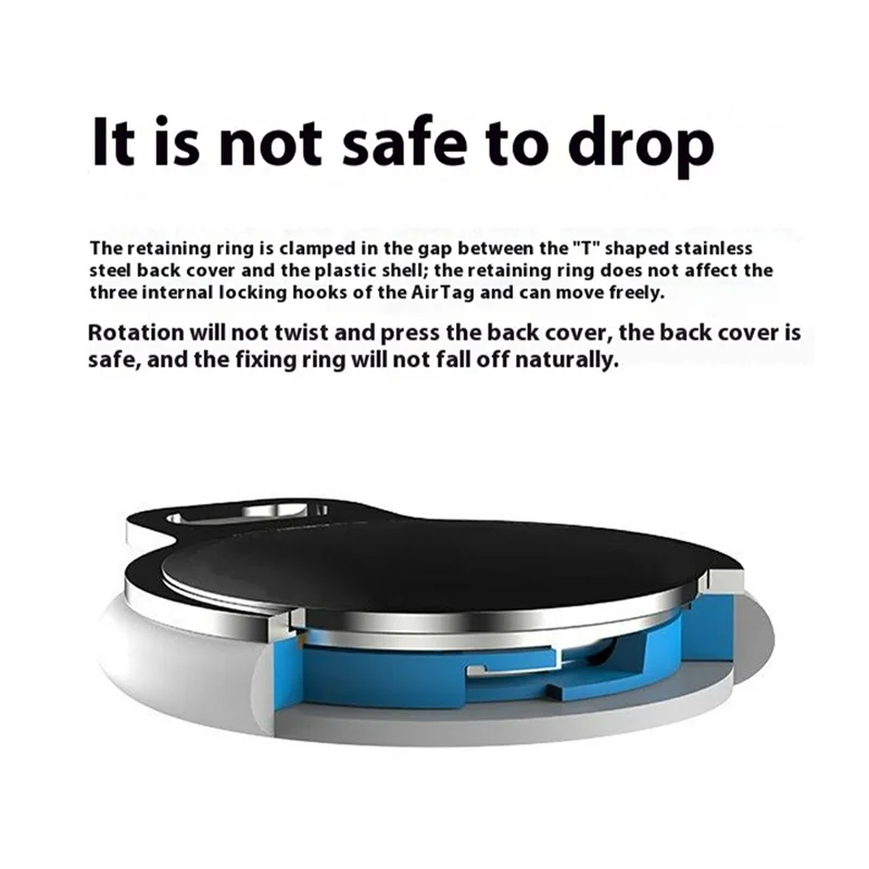 LAYLION For Apple AirTag Anti Lost Tracker Holder with Lanyard Aluminum Alloy Hanging Case - Orange