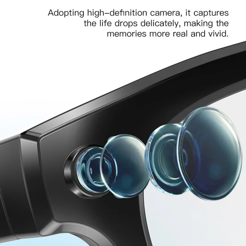 GS380 Смарт-очки с искусственным интеллектом для мгновенного перевода с HD-камерой и совместимостью с Bluetooth, музыкальные солнцезащитные очки