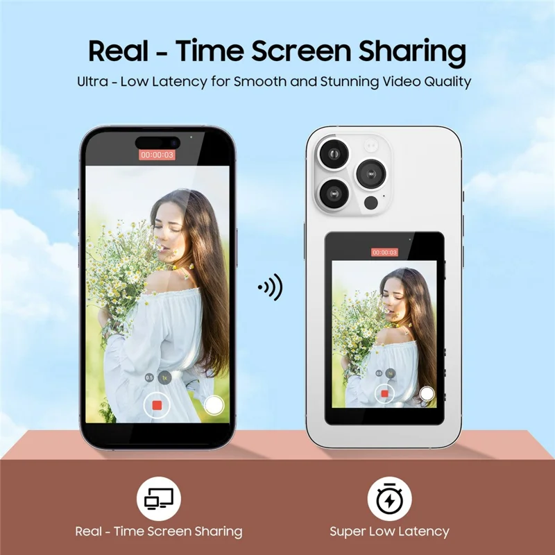 VRRIIS WL-050 Dispositivo di Mirroring Wireless per Smartphone con Monitor Display Magnetico per Selfie