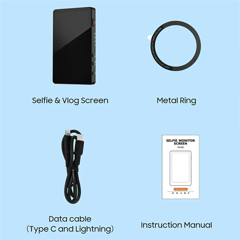 VRRIIS WL-050 Dispositivo di Mirroring Wireless per Smartphone con Monitor Display Magnetico per Selfie