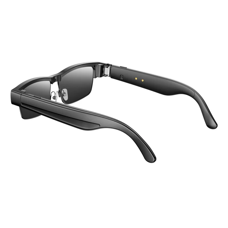 Occhiali smart L802 AI Traduttore 8MP Videocamera Anti-scuotimento Riproduzione Musica Chiamata Vocale Occhiali da vista - Montatura Nera + Lenti Nere