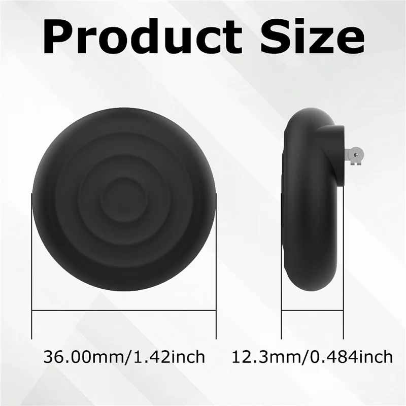 For Apple AirTag Protective Case Smart Tracker Waterproof Cover Wave Brooch Design with Front / Back Films - Black