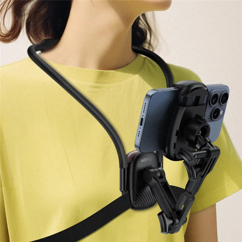 ACEFAST E33 Neck Mount Phone Holder Clamp Type Wearable Phone Clip Bracket for POV Vlog Video