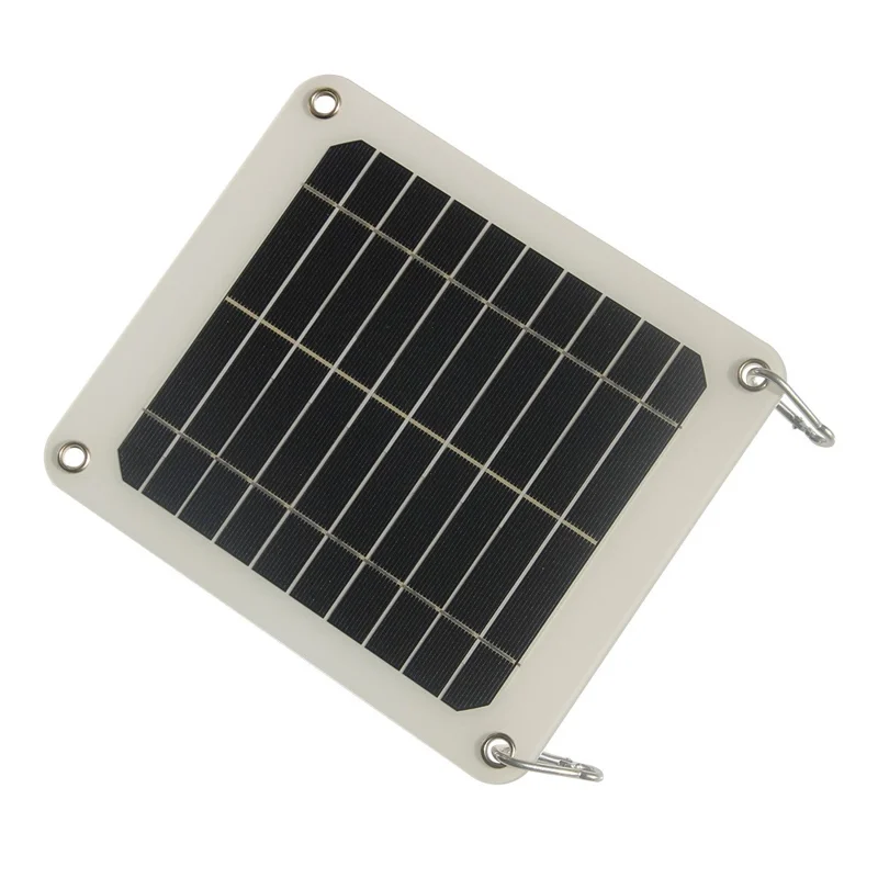 Pannello solare impermeabile da 5W, caricatore USB ad alta efficienza, alimentazione portatile per esterno