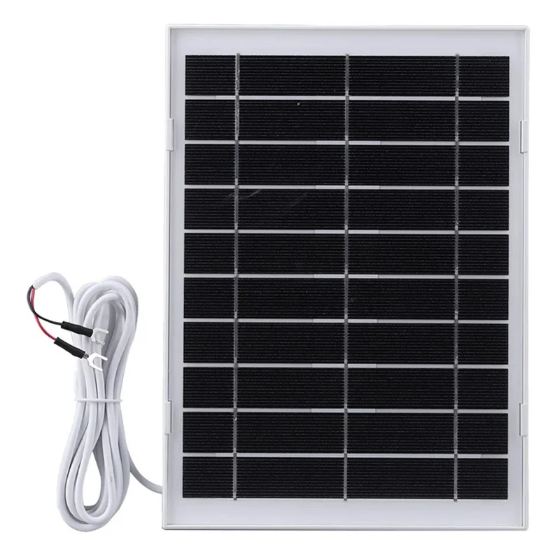 8W Monocrystalline Silicon Solar Panel for Outdoor Security Camera Charger with U-shaped Interface - White