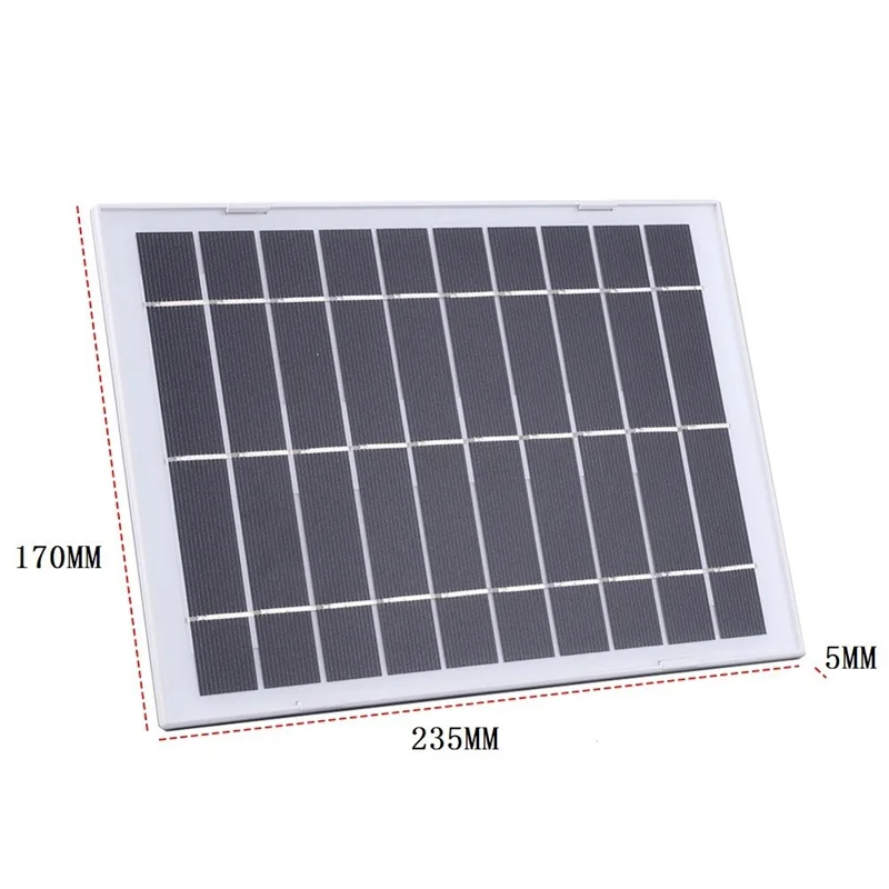 8W Monocrystalline Silicon Solar Panel for Outdoor Security Camera Charger with U-shaped Interface - White
