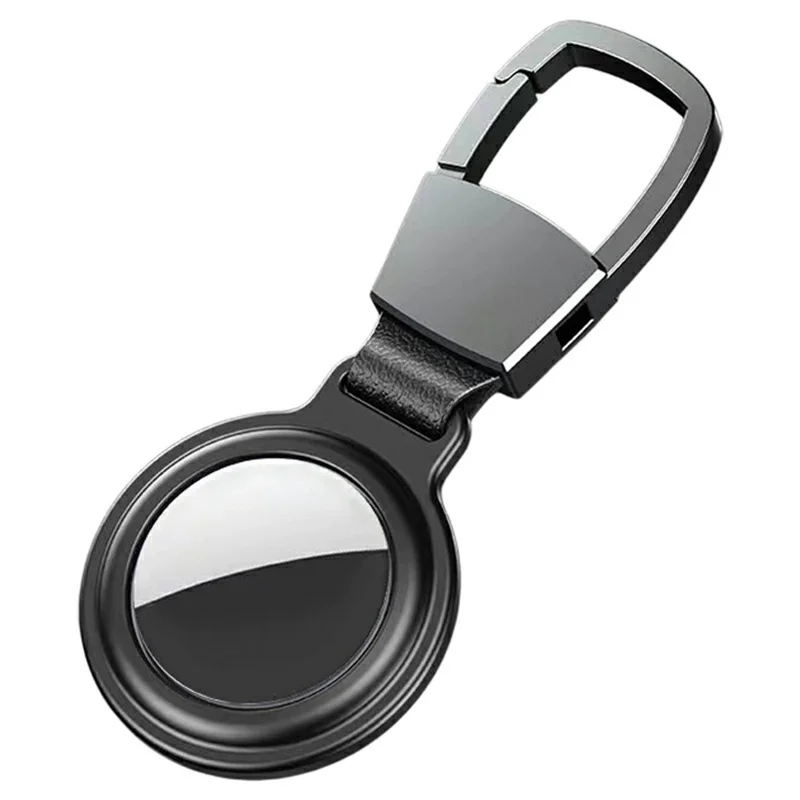 For AirTag Tracker Locator Case Thickened Aluminum Alloy Magnetic Protective Cover - Black