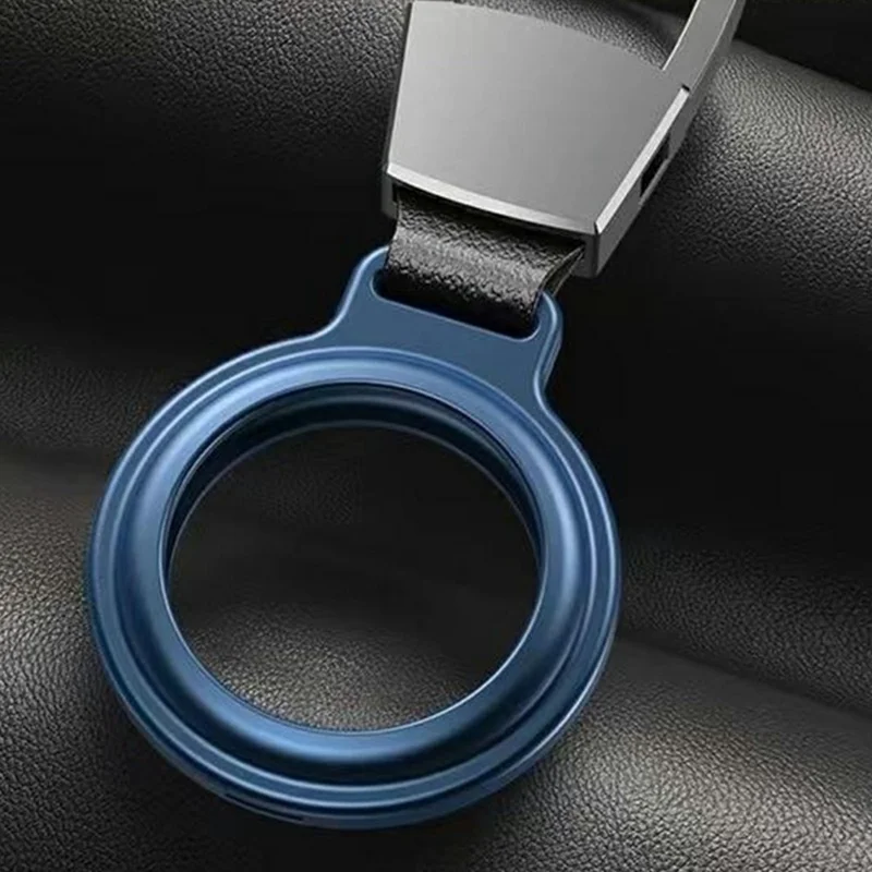 For AirTag Tracker Locator Case Thickened Aluminum Alloy Magnetic Protective Cover - Black