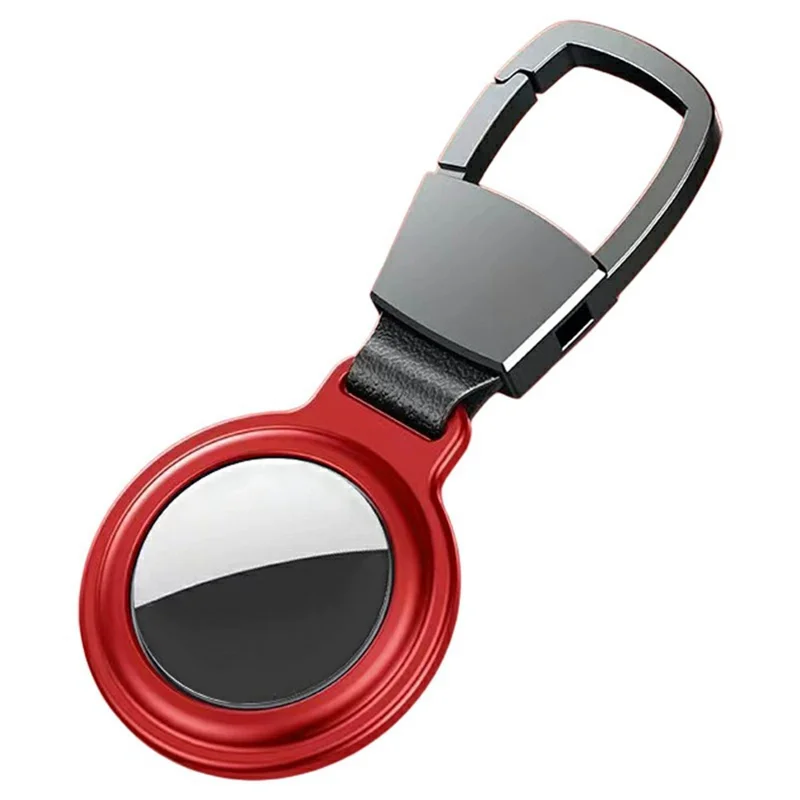 For AirTag Tracker Locator Case Thickened Aluminum Alloy Magnetic Protective Cover - Red