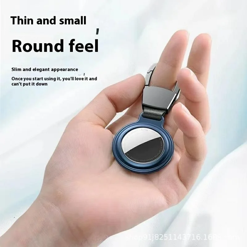 For AirTag Tracker Locator Case Thickened Aluminum Alloy Magnetic Protective Cover - Red