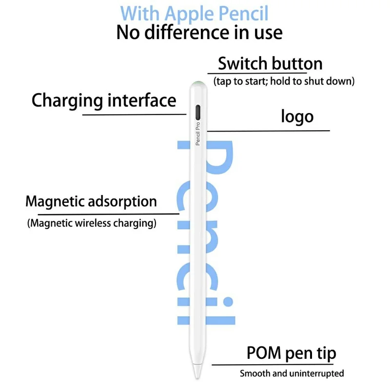 Stylo Tactile P25Pro avec Chargement Magnétique Sans Fil - Stylet Capacitif pour Dessin et Écriture sur Écran Tactile iPad, avec Protection Anti-Faux Contacts