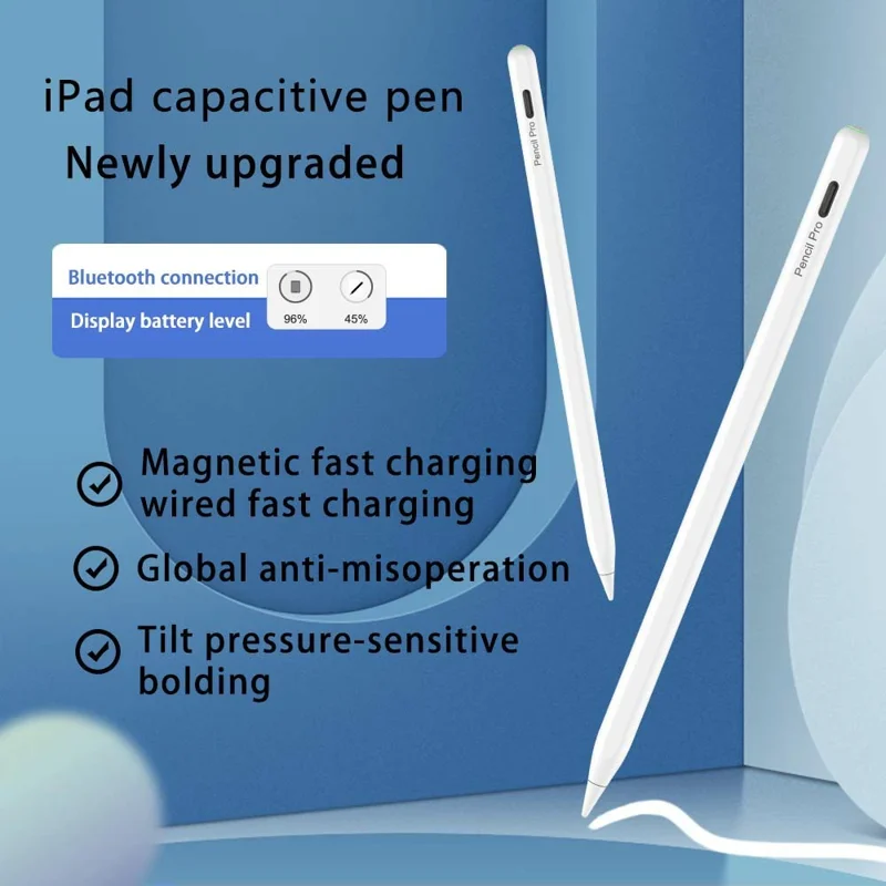 Stylo Tactile P25Pro avec Chargement Magnétique Sans Fil - Stylet Capacitif pour Dessin et Écriture sur Écran Tactile iPad, avec Protection Anti-Faux Contacts