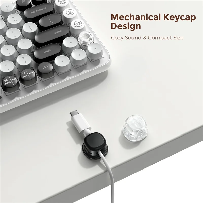 AHASTYLE WG178 6Pcs Mechanical Keycap Design Cable Management Organizer Adhesive Silicone Wire Clips - Black
