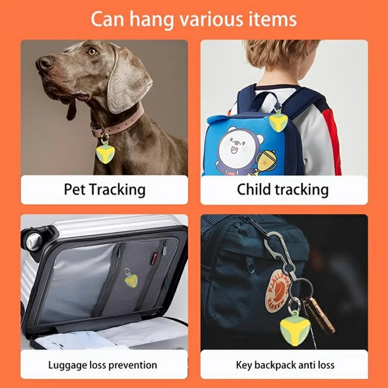 For Huawei Tag Tracker Silicone Case Waterproof Anti Drop Protective Cover with Hanging Buckle - Green  /  Yellow