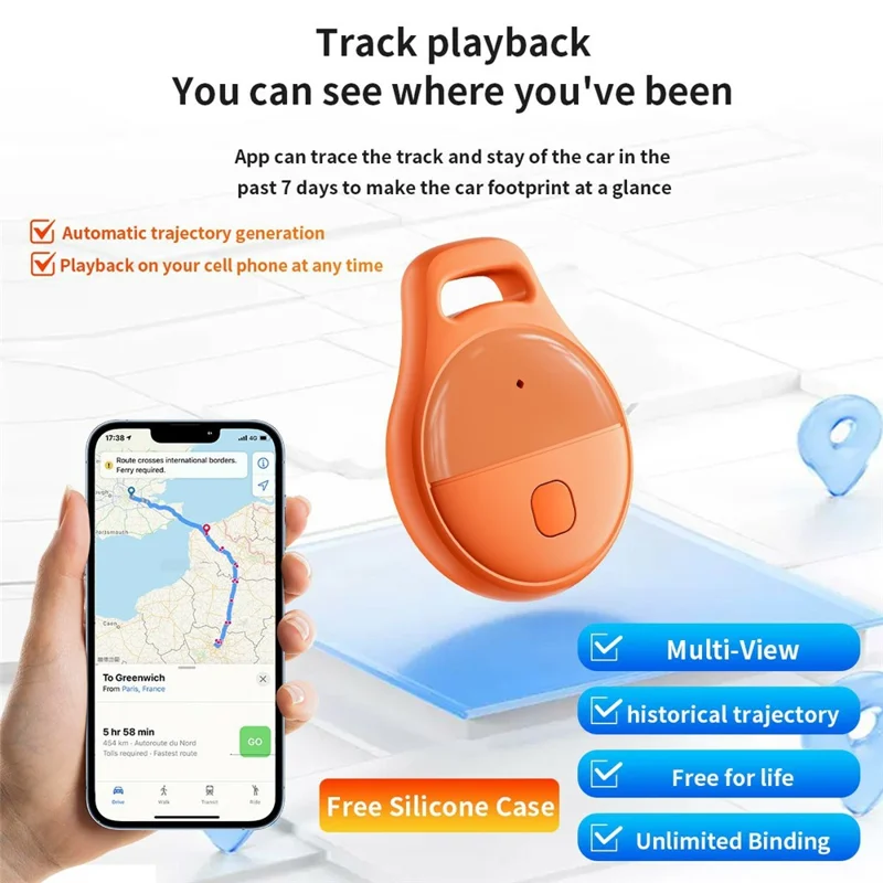 JHX05 Localizador Global Preciso Impermeable para Apple / Android - Blanco
