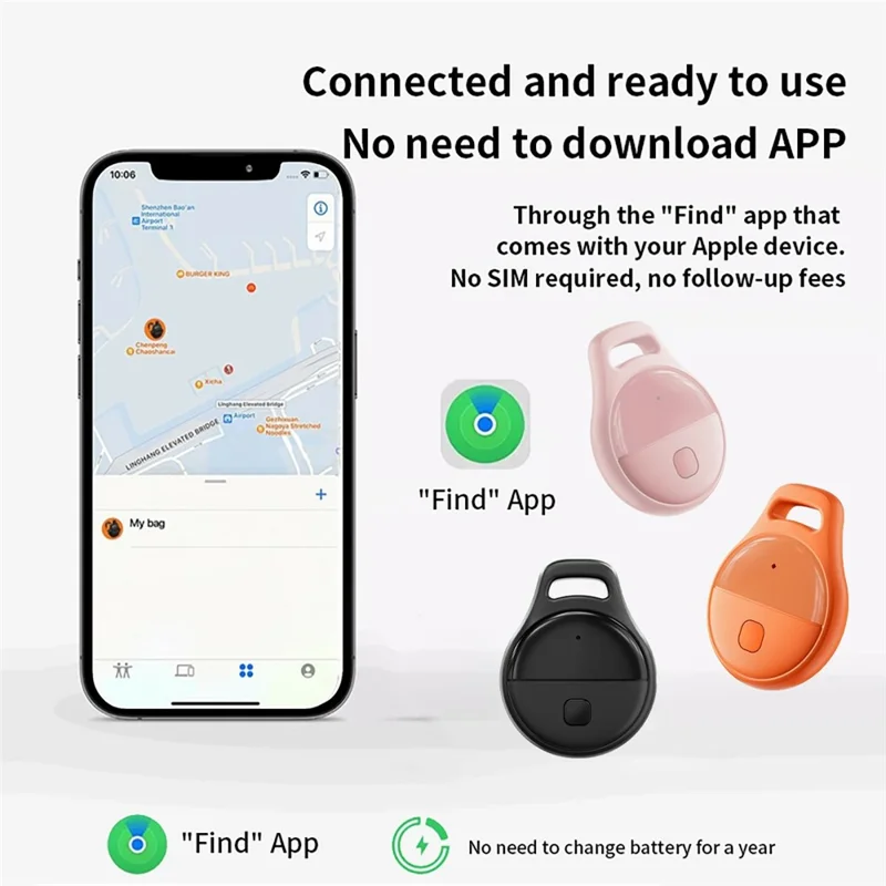 JHX05 Localizador Global Preciso Impermeable para Apple / Android - Blanco