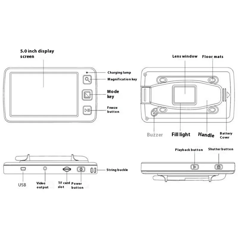 YS011 Low Vision 5 Inch HD Electronic Magnifier Reading Aid Portable 4-32X Digital Magnifier