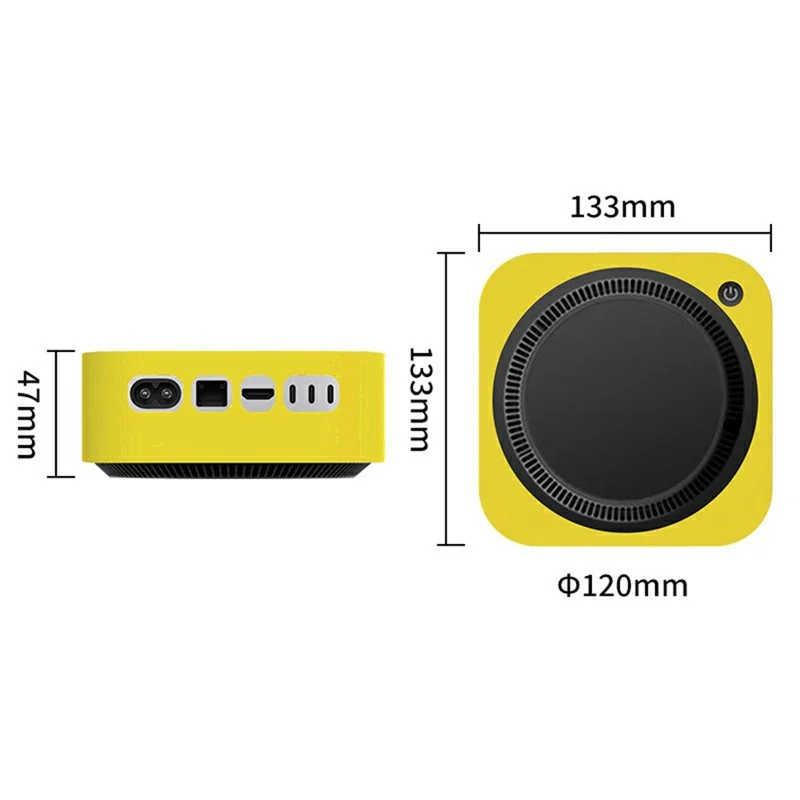 Étui de protection en silicone pour Mac Mini M4 / M4 Pro avec sangle de gestion de câbles - Rose