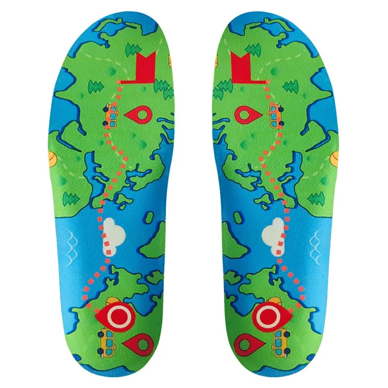 1 Pair Kids Seniors PU Shoe Insoles for Apple AirTag Tracker Holder with Front Rear Protection Film - XS