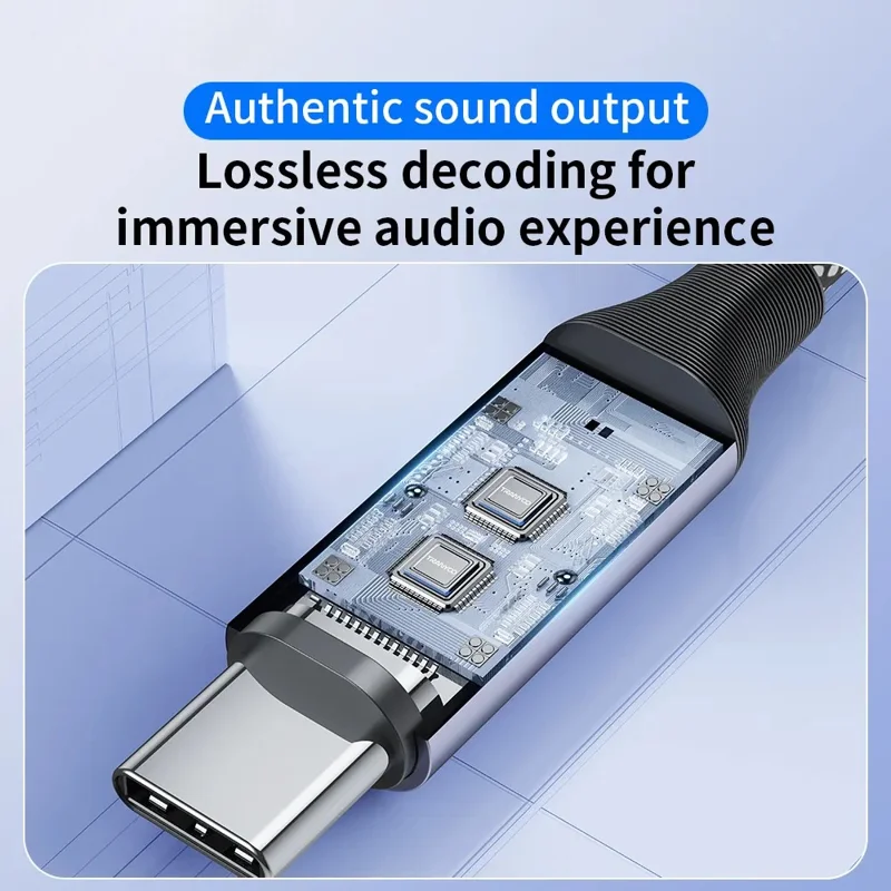 TRANYOO T-E8 USB-C zu 3,5mm Audio Adapter Kabel Hochauflösender Sound Geflochtenes Kabel
