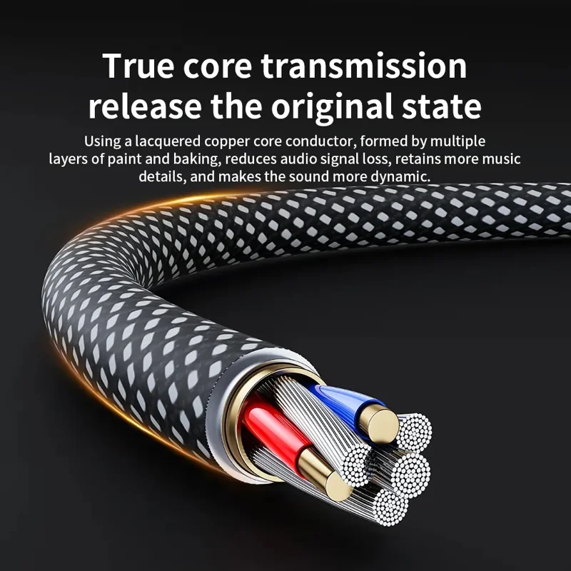 TRANYOO T-E13 Cavo Audio da 3,5 mm Cavo ad Angolo di 90 Gradi da 1,5 m Intrecciato Aux Cord Alta Definizione Audio